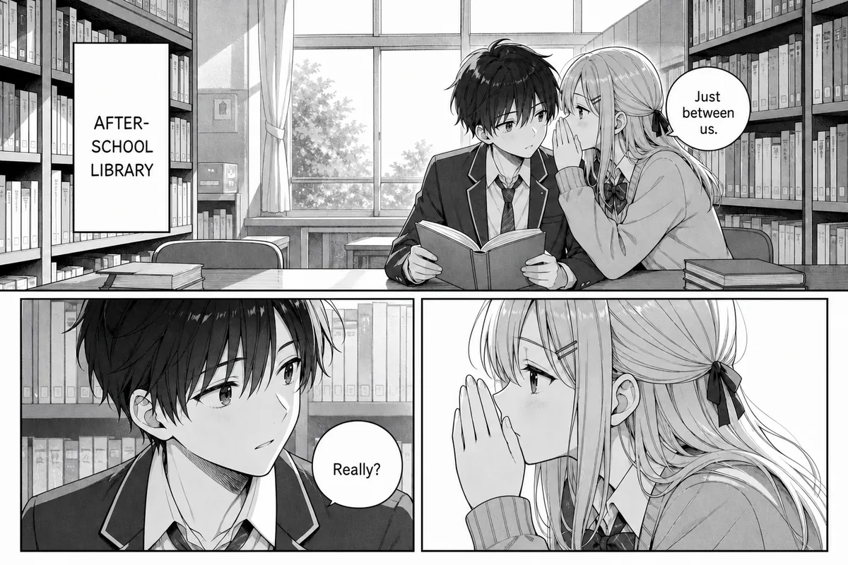 Manga translator English result for vertical library caption and dialogue