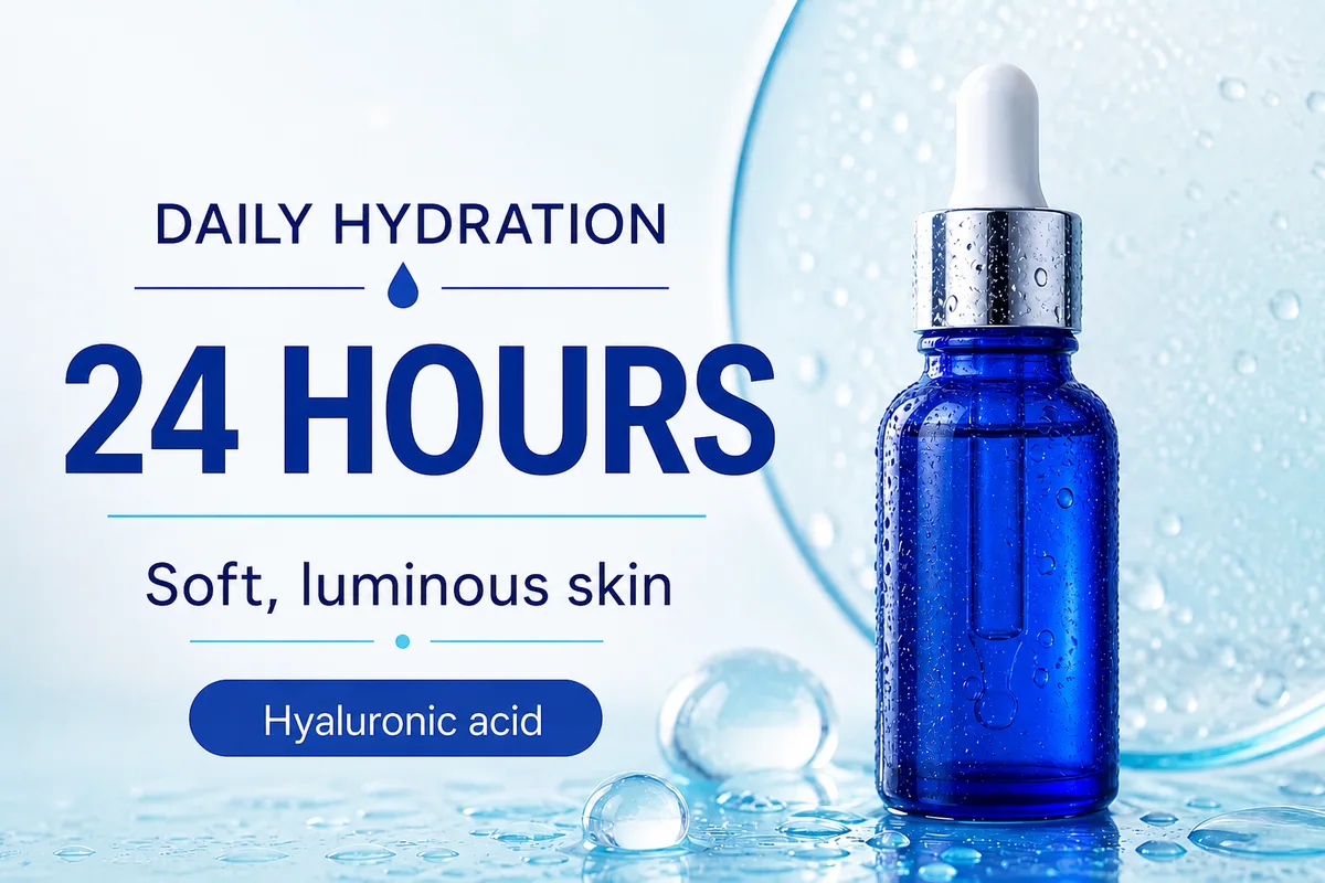 English skincare product poster before translation to Spanish