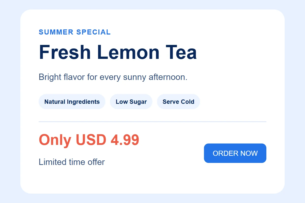 Self-authored English lemon tea test poster priced at USD 4.99